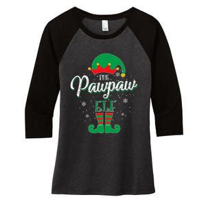 Pawpaw Elf Family Matching Christmas Group Gift Pajama Women's Tri-Blend 3/4-Sleeve Raglan Shirt