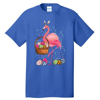 Pretty Easter Flamingo Bunny With Easter Basket Gift Tall T-Shirt