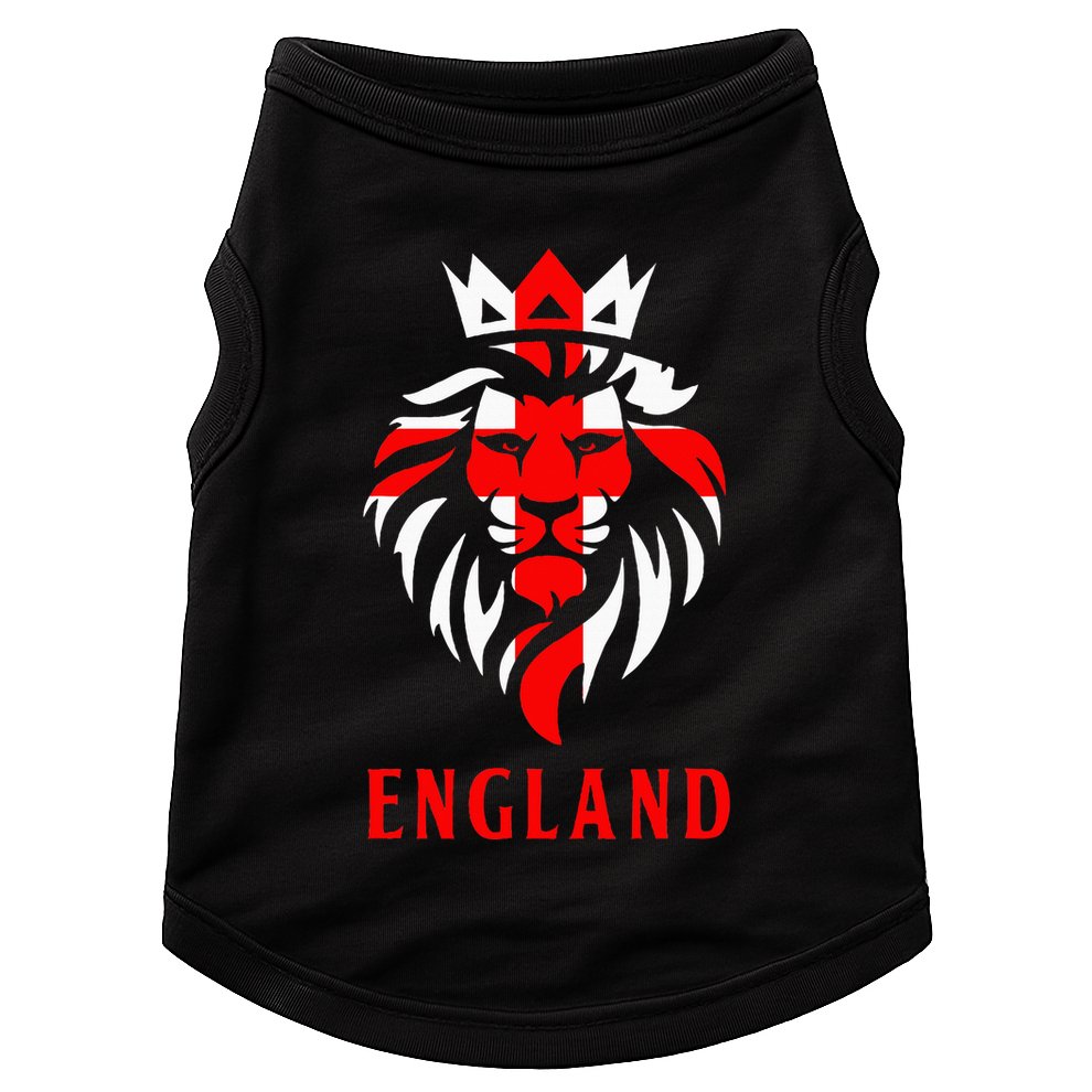 Patriotic England Football Soccer Fan Crown Lion Head Flag Doggie Tank