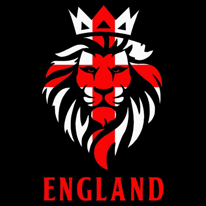 Patriotic England Football Soccer Fan Crown Lion Head Flag Cooling Performance Crew T-Shirt
