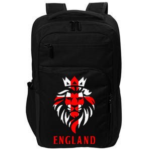 Patriotic England Football Soccer Fan Crown Lion Head Flag Impact Tech Backpack