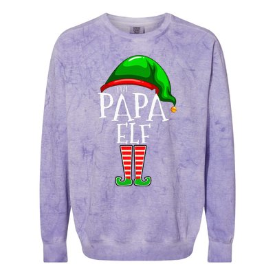 Papa Elf Family Matching Group Christmas Grandpa Colorblast Crewneck Sweatshirt