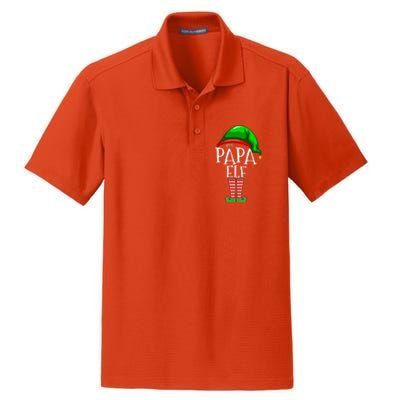 Papa Elf Family Matching Group Christmas Grandpa Dry Zone Grid Polo