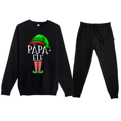 Papa Elf Family Matching Group Christmas Grandpa Premium Crewneck Sweatsuit Set