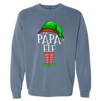 Papa Elf Family Matching Group Christmas Grandpa Garment-Dyed Sweatshirt