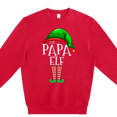 Papa Elf Family Matching Group Christmas Grandpa Premium Crewneck Sweatshirt