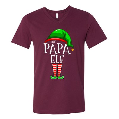 Papa Elf Family Matching Group Christmas Grandpa V-Neck T-Shirt