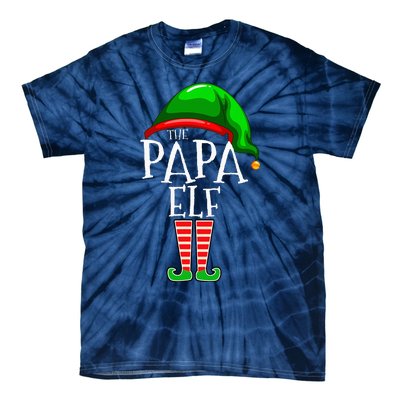 Papa Elf Family Matching Group Christmas Grandpa Tie-Dye T-Shirt