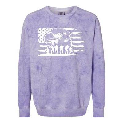 Patriotic Eagle Flag Colorblast Crewneck Sweatshirt