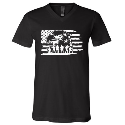 Patriotic Eagle Flag V-Neck T-Shirt