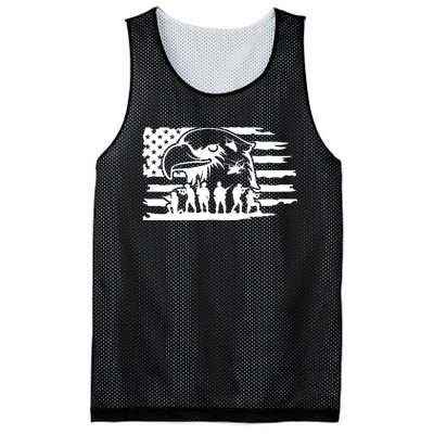 Patriotic Eagle Flag Mesh Reversible Basketball Jersey Tank