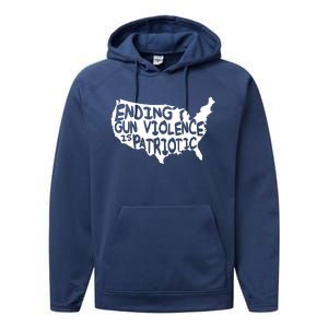 Peace Ending Gun Violence Is Patriotic Awareness Day Performance Fleece Hoodie