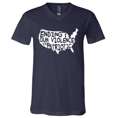 Peace Ending Gun Violence Is Patriotic Awareness Day V-Neck T-Shirt