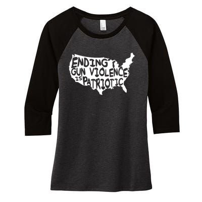 Peace Ending Gun Violence Is Patriotic Awareness Day Women's Tri-Blend 3/4-Sleeve Raglan Shirt