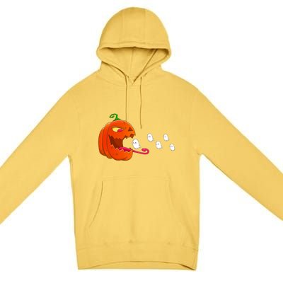 Pumpkin Eat Ghosts Funny Halloween Meaningful Gift Cool Gift Premium Pullover Hoodie