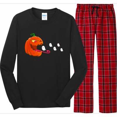 Pumpkin Eat Ghosts Funny Halloween Meaningful Gift Cool Gift Long Sleeve Pajama Set