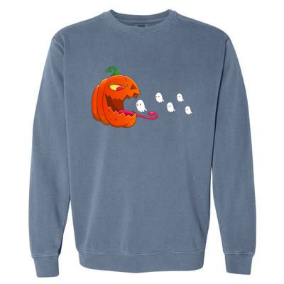 Pumpkin Eat Ghosts Funny Halloween Meaningful Gift Cool Gift Garment-Dyed Sweatshirt