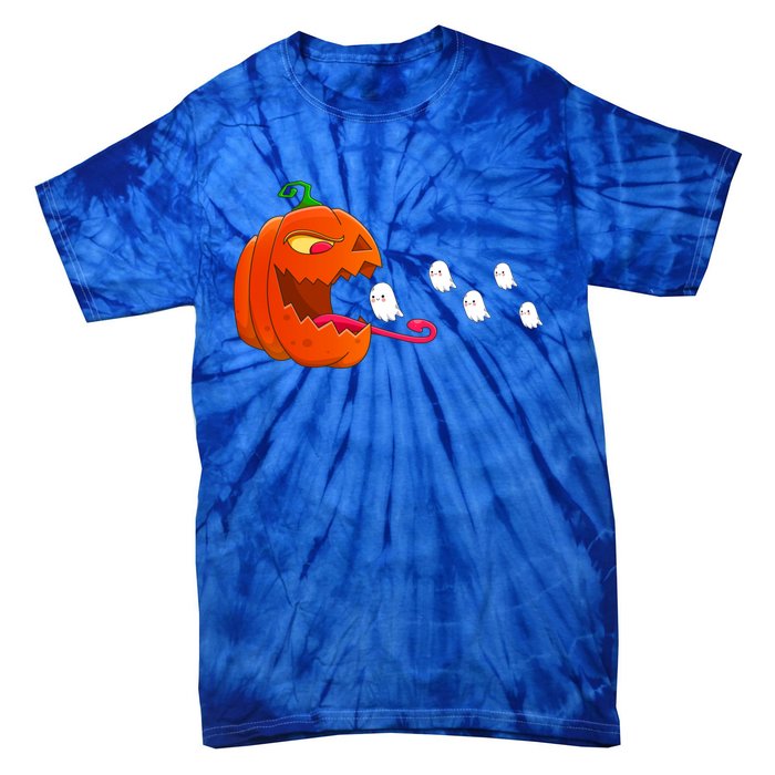 Pumpkin Eat Ghosts Funny Halloween Meaningful Gift Cool Gift Tie-Dye T-Shirt