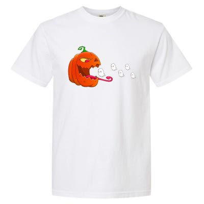 Pumpkin Eat Ghosts Funny Halloween Meaningful Gift Cool Gift Garment-Dyed Heavyweight T-Shirt