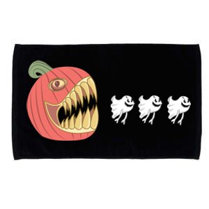 Pumpkin Eating Ghost Funny Halloween Gamer Great Gift Microfiber Hand Towel