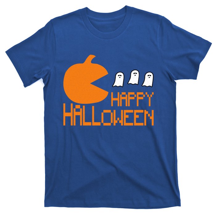 Pumpkin Eating Ghost Funny Halloween Gamer Gift T-Shirt