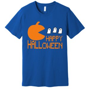 Pumpkin Eating Ghost Funny Halloween Gamer Gift Premium T-Shirt