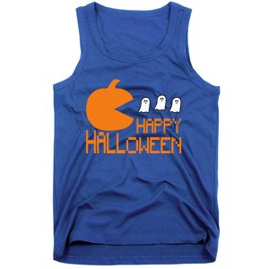 Pumpkin Eating Ghost Funny Halloween Gamer Gift Tank Top