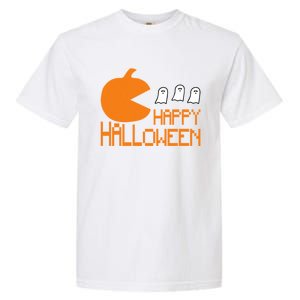 Pumpkin Eating Ghost Funny Halloween Gamer Gift Garment-Dyed Heavyweight T-Shirt