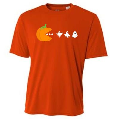 Pumpkin Eating Ghost Gamer Halloween Gaming Great Gift Cooling Performance Crew T-Shirt