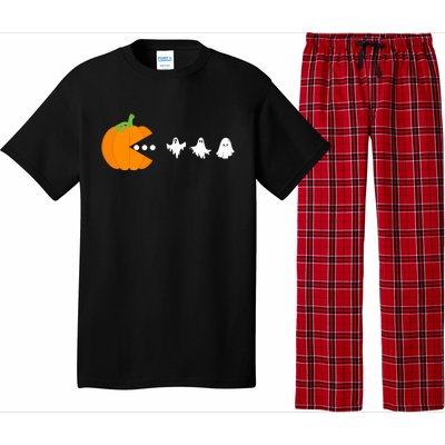 Pumpkin Eating Ghost Gamer Halloween Gaming Great Gift Pajama Set