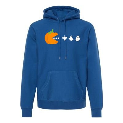 Pumpkin Eating Ghost Gamer Halloween Gaming Great Gift Premium Hoodie