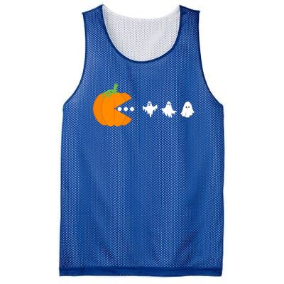 Pumpkin Eating Ghost Gamer Halloween Gaming Great Gift Mesh Reversible Basketball Jersey Tank