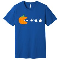 Pumpkin Eating Ghost Gamer Halloween Gaming Great Gift Premium T-Shirt