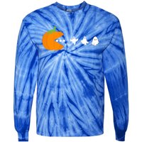 Pumpkin Eating Ghost Gamer Halloween Gaming Great Gift Tie-Dye Long Sleeve Shirt