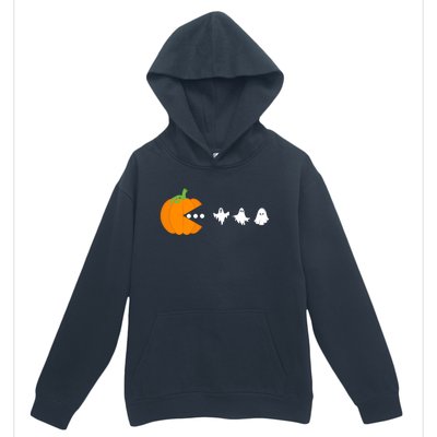 Pumpkin Eating Ghost Gamer Halloween Gaming Great Gift Urban Pullover Hoodie