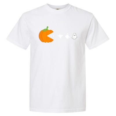 Pumpkin Eating Ghost Gamer Halloween Gaming Great Gift Garment-Dyed Heavyweight T-Shirt