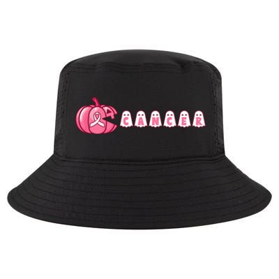 Pumpkin Eating Ghost Gamer Support Breast Cancer Warrior Cool Gift Cool Comfort Performance Bucket Hat