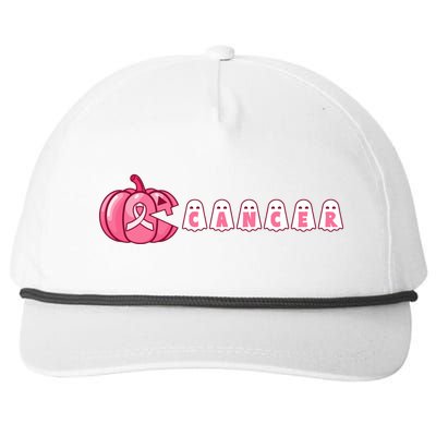 Pumpkin Eating Ghost Gamer Support Breast Cancer Warrior Cool Gift Snapback Five-Panel Rope Hat