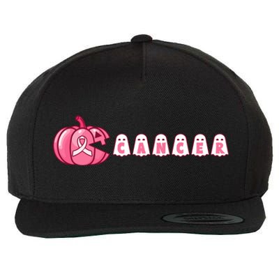 Pumpkin Eating Ghost Gamer Support Breast Cancer Warrior Cool Gift Wool Snapback Cap