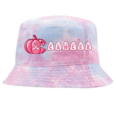 Pumpkin Eating Ghost Gamer Support Breast Cancer Warrior Cool Gift Tie-Dyed Bucket Hat