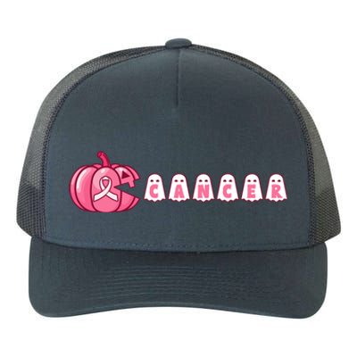 Pumpkin Eating Ghost Gamer Support Breast Cancer Warrior Cool Gift Yupoong Adult 5-Panel Trucker Hat