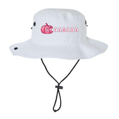 Pumpkin Eating Ghost Gamer Support Breast Cancer Warrior Cool Gift Legacy Cool Fit Booney Bucket Hat