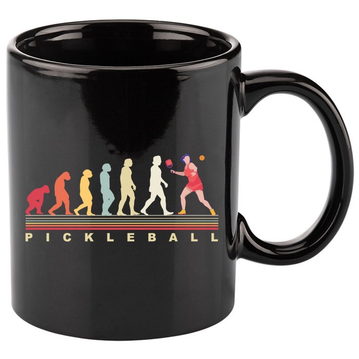 Pickleball Evolution Gift 11oz C Handle Ceramic Mug