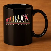 Pickleball Evolution Gift 11oz C Handle Ceramic Mug