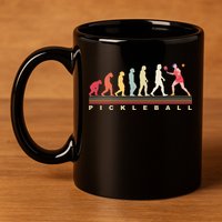 Pickleball Evolution Gift 11oz C Handle Ceramic Mug