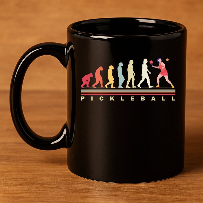 Pickleball Evolution Gift 11oz C Handle Ceramic Mug