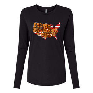 Peace Ending Gun Violence Is Patriotic Awareness Day Womens Cotton Relaxed Long Sleeve T-Shirt