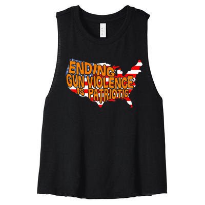 Peace Ending Gun Violence Is Patriotic Awareness Day Women's Racerback Cropped Tank