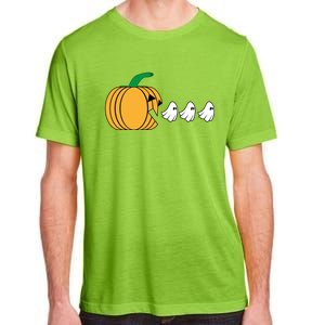 Pumpkin Eating Ghost Gamer Funny Halloween Gift Adult ChromaSoft Performance T-Shirt