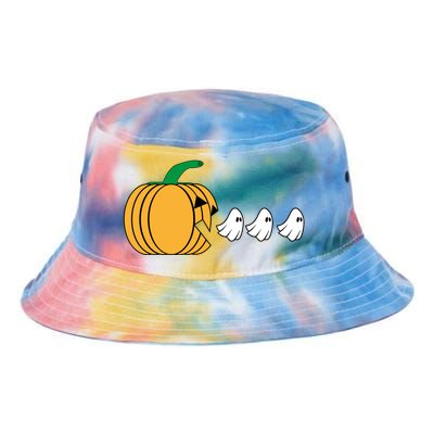 Pumpkin Eating Ghost Gamer Funny Halloween Gift Tie Dye Newport Bucket Hat